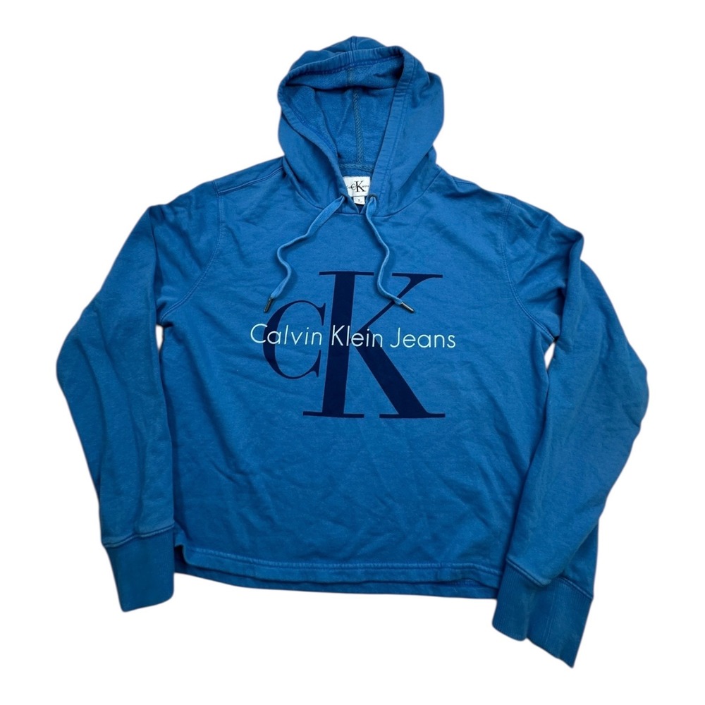 Calvin Klein Jeans Blue Logo‎ Hoodie Sweatshirt Size S